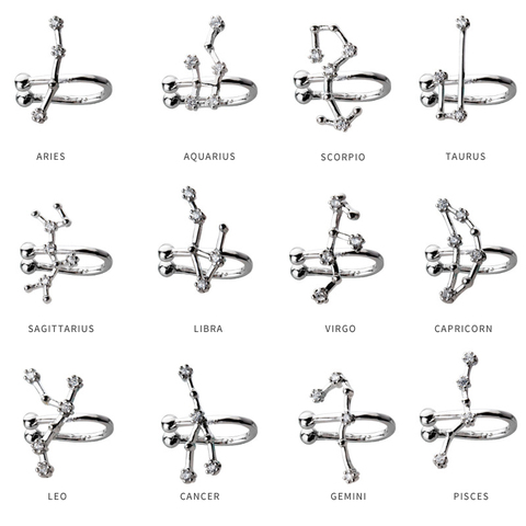 Modian – boucles d'oreilles à breloques simples avec douze constellations, en argent Sterling 100% 925 lion Virgo poissons, bijoux pour femmes ► Photo 1/1