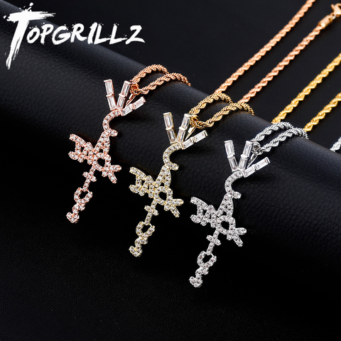 TOPGRILLZ – pendentif Cactus Scott en forme de Jack, collier de marque, cristal de glace, zircone cubique, bijoux Hip Hop, cadeau ► Photo 1/6
