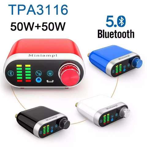 Mini amplificateur de puissance HiFi Bluetooth 5.0, classe D, Tpa3116, ampli numérique, carte son USB, AUX 50W x 2, Audio domestique ► Photo 1/6