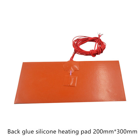 Silicone coussin chauffant chauffe 200mm x 300mm pour 3d imprimante chaleur lit 1 pcs ► Photo 1/6