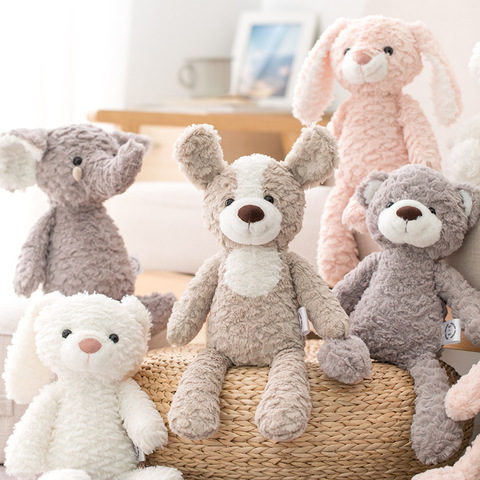 Mignon ours en peluche poupée lapin/licorne/éléphant en peluche haute qualité apaiser poupée doux dormir accompagner cadeau pour les enfants nouveau-nés ► Photo 1/6