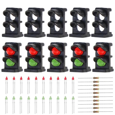 Lot de 10 cibles à échelle N Z avec 2 led rouges/vertes, 1:150, signal de voie ferrée naine, 2 Aspects, JTD14 ► Photo 1/5