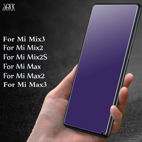 JGKK pour Xiaomi Mi Max 2 Max3 Mix 3 Mix2S couverture complète mat givré Anti-bleu verre trempé pour Mi Mix2S Max2 protecteur d'écran ► Photo 1/6