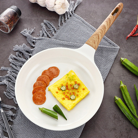 Poêle à frire en céramique batterie de cuisine pot et antiadhésive casserole set petit déjeuner crêpière en nid d'abeille wok japonais cuisine casserole en émail ► Photo 1/6