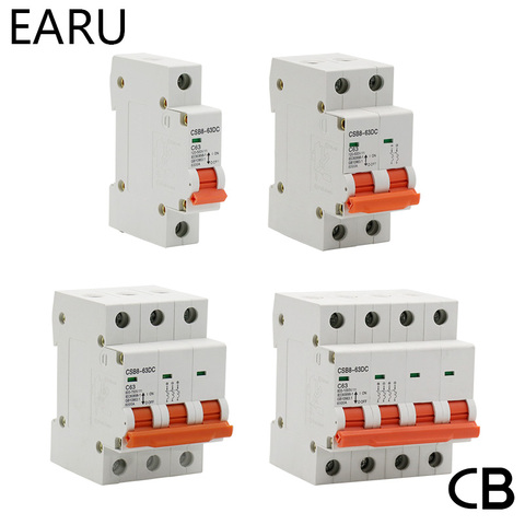 Mini disjoncteur solaire, 1P 2P 3P 4P DC 250V-1000V 10, fusible MCB, système PV, moteur solaire 3/6/10/16/20/25/32/40/50/63/80/100/125A ► Photo 1/6