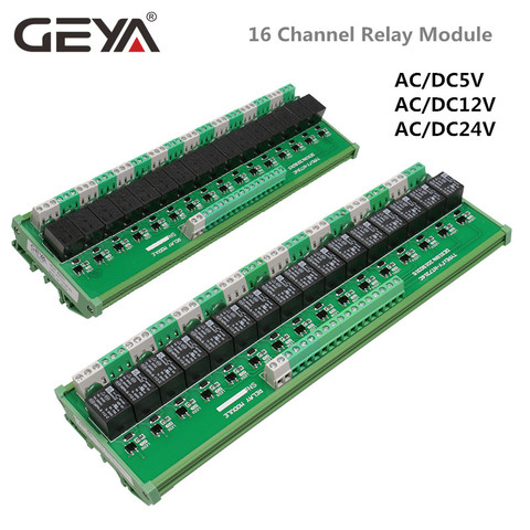 GEYA – Module de relais électromagnétique, 16 groupes 1SPDT 1NC1NO pour panneau de relais PLC AC DC 5V 12V 24V 12V 10a ► Photo 1/1