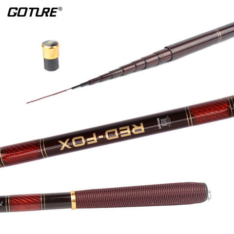 Goture – canne à pêche télescopique ultralégère de 3.0 à 7.2M RED FOX, accessoire en Fiber de carbone adapté à la carpe, pour ruisseau ► Photo 1/6