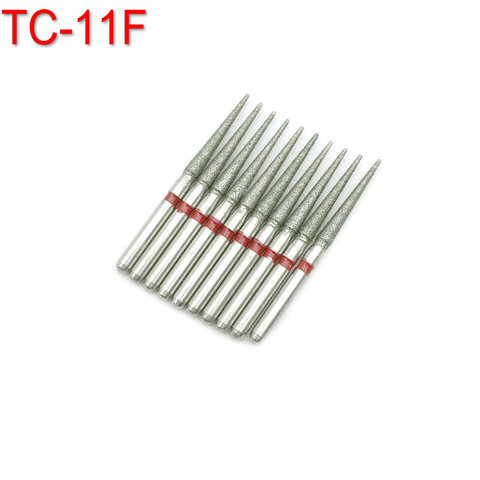 10 fraises dentaires diamant FG, 10 pièces, instruments de dentistes, instruments, di-fraises pour pièce à main à grande vitesse, Fine, 1.6mm, TC-11F ► Photo 1/6