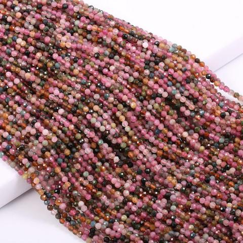 Petites perles en pierre naturelle Tourmaline, 2 3mm, Section, amples, pour la fabrication de bijoux, collier, bricolage, Bracelet, accessoires (38cm) ► Photo 1/3