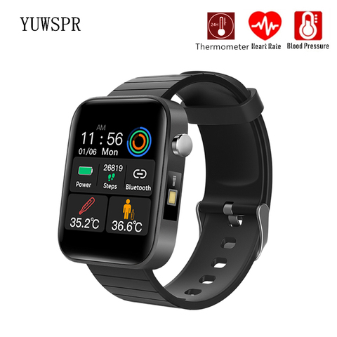 Bracelet connecté de sport avec ECG PPG SPO2 T68, mesure la température du corps, fréquence cardiaque, moniteur de pression artérielle, moniteur de santé ► Photo 1/6