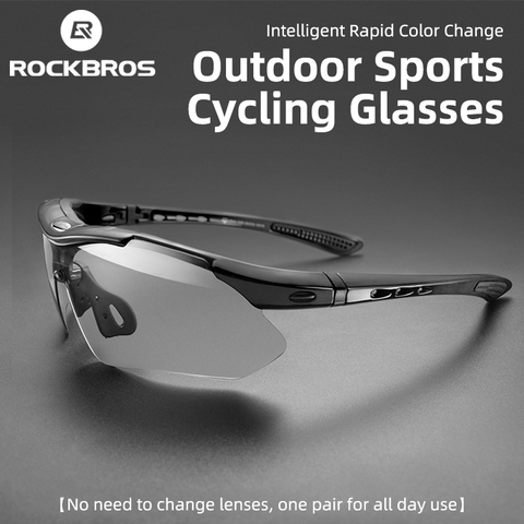 ROCKBROS lunettes de cyclisme photochromique vélo sport lunettes de soleil hommes femmes UV400 vtt vélo de route lunettes ultralégères lunettes extérieures ► Photo 1/6