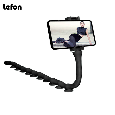 Lefon dessin animé support pour téléphone Mobile support 360 rotatif pliable Flexible ventouse téléphone montage pince paresseux ver support 6 pouces ► Photo 1/6