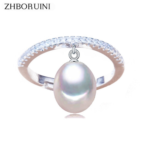 ZHBORUINI – bague en perles fines pour femme, bijou en Zircon, en argent Sterling 2022, en forme de goutte, perle naturelle d'eau douce, cadeau, 925 ► Photo 1/6