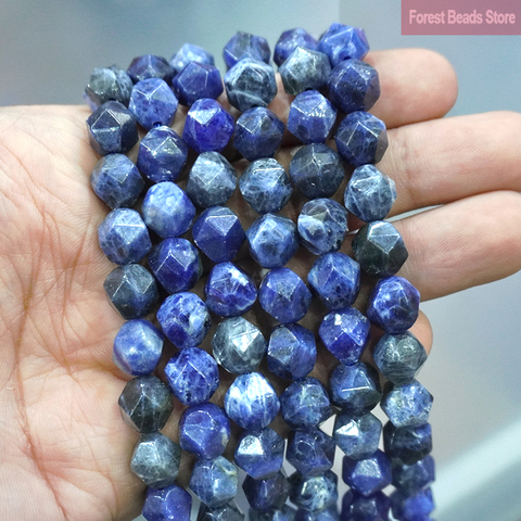 Perles d'espacement en vrac Sodalite bleu foncé à facettes en pierre naturelle Bracelet à bricoler soi-même Accessories15 