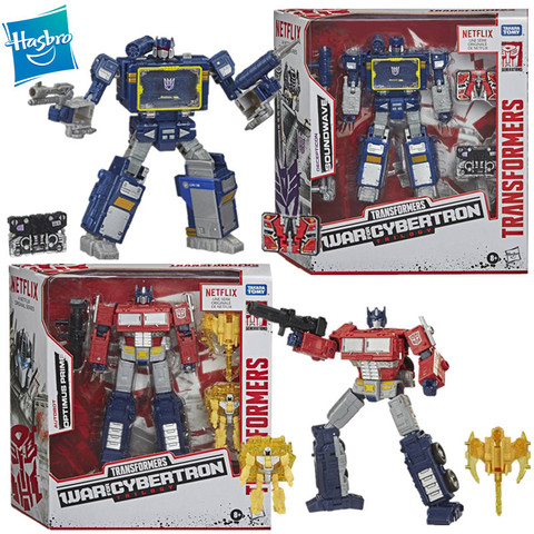 Hasbro Transformer guerre pour Cybertron trilogie Voyager Optimus Prime Soundwave Netflix série limitée figurines figurines modèles jouets ► Photo 1/6