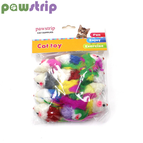 Jouets de chat à bande de pawstrip, jouets avec plumes colorées, fausse souris, chaton et hochet, 12 pièces/paquet ► Photo 1/4