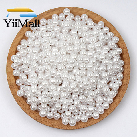 Perles rondes blanches, 1000 pièces, différentes tailles, perles d'espacement amples pour le marquage des bijoux, Bracelet, collier, breloques ► Photo 1/2