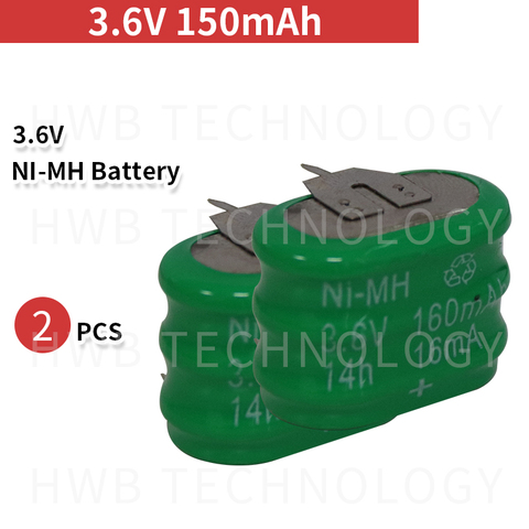 KX – lot de 2 Batteries rechargeables Ni-MH, 3.6V, 150mAh, avec broches, livraison gratuite ► Photo 1/5