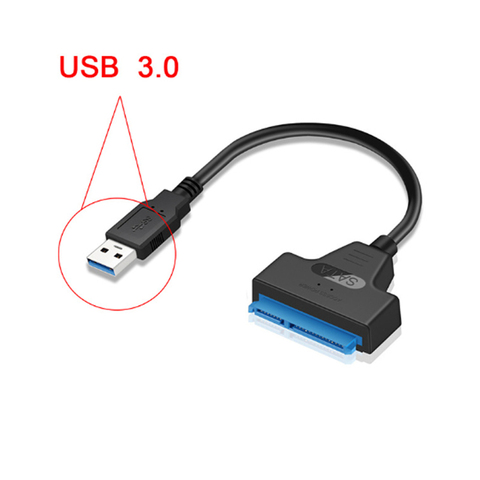 Kingspec SATA3 câble Sata vers USB 3.0 adaptateur jusqu'à 6 Gbps prise en charge pour 2.5 pouces disque dur SSD externe 22 broches Sata III câble ► Photo 1/6