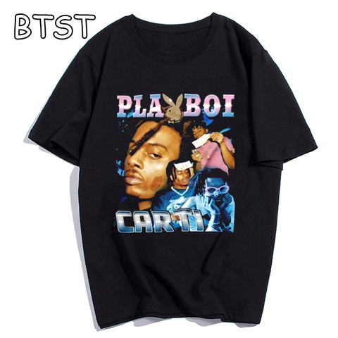 Nouveau Playboi Carti chemise T-shirt vogue vintage 90s rap hip hop T-shirt Design De Mode Décontracté T-shirt Hauts Hipster Hommes Vêtements ► Photo 1/6