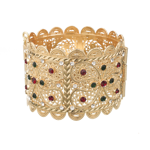 Bracelet de style marocain avec strass pour mariage, large, à la mode, rétro arabe pour femmes, bijoux ► Photo 1/6