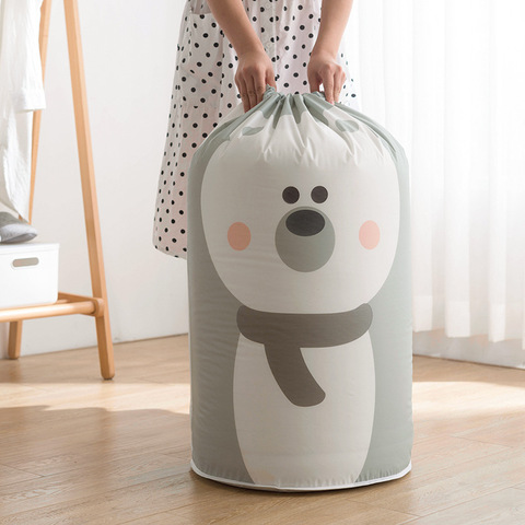 Sac de rangement de grande capacité pour couette, mignon sac d'emballage de jouets, sac de rangement de vêtements pour oreiller couverture literie ► Photo 1/6