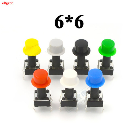 Capuchons de boutons poussoirs multicolores A101, 20 pièces, taille 4.5mm x 7.4mm, trou intérieur 3.1mm, forme de chapeau pour interrupteur tactile rond 6*6 ► Photo 1/4
