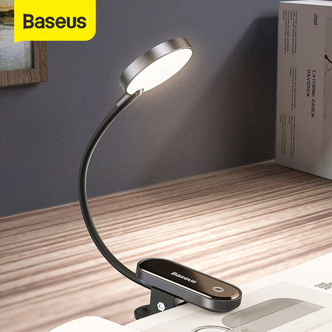 Baseus – Mini lampe Led Rechargeable USB à pince, Flexible, veilleuse chaude, idéale pour la lecture, les voyages, la chambre à coucher ou les livres ► Photo 1/6