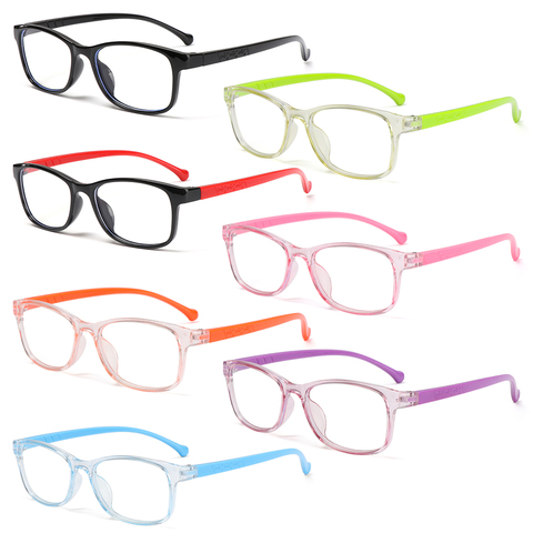 1PC enfants garçon fille Anti-lumière bleue lunettes Ultra léger cadre Protection lunettes étudiant ordinateur en ligne études Classes lunettes ► Photo 1/6