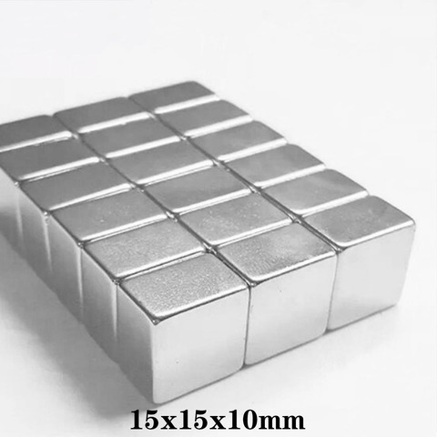 Aimant surpuissant néodyme 15x15x10mm, lot de 2/5/10/20/30 pièces ► Photo 1/6