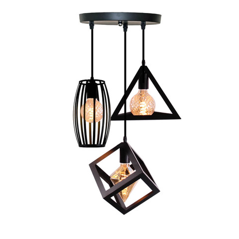 luminaire Nordique pendentif lumières industriel Vintage lampe fer Art Loft Cage suspendu plafond éclairage cuisine salon pour E27 LED ampoule ► Photo 1/6