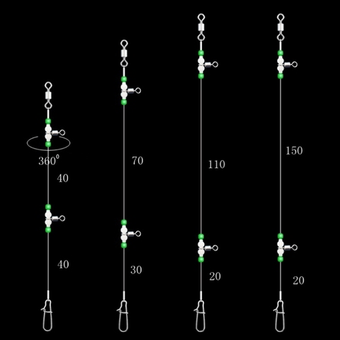 1 groupe matériel de pêche ligne pivote nuit perles lumineuses broches connecteur roulant ► Photo 1/6