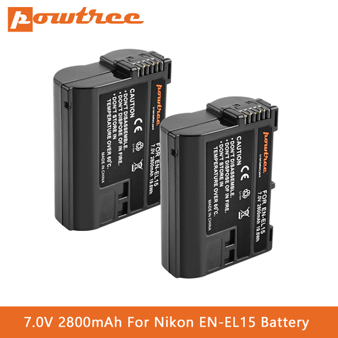 Batterie pour Nikon EN-EL15 EN-EL15a, pour modèles D7000, D7100, D7200, D850, D750, D7500, D810, D500, D800, D610, D600 EN-EL15b, L5 ► Photo 1/6