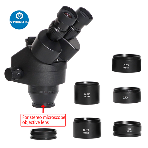 Objectif de Microscope Barlow WD165 0,5x 0,7x1,0x2,0 x, caméra, objets auxiliaires pour Microscope trinoculaire, soudage de Smartphone ► Photo 1/6