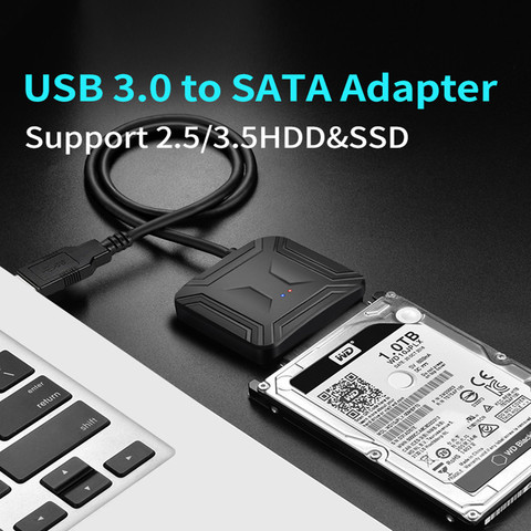 Adaptateur USB 3.0 vers Sata, câble de convertisseur pour disque dur externe, 22 broches, pour Samsung Seagate WD 2.5 et SSD 3.5 ► Photo 1/6