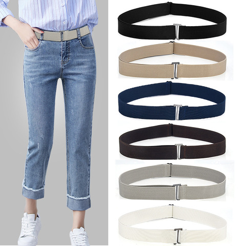 Ceinture élastique pour pantalons pour femmes, taille ajustable, boucle plate, élastique, pour Jeans, extensible, Invisible, Slim ► Photo 1/6