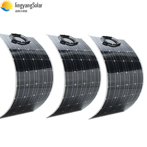 300W panneau solaire égal 3 pièces 100w panneau solaire monocristallin cellule solaire 100W panneau solaire Flexible 12v chargeur solaire pour bateau/voiture ► Photo 1/6