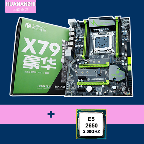 HUANAN – carte mère X79 avec CPU Xeon E5 2.49, 4 canaux RAM, combo CPU, nouvelle version 2650 ► Photo 1/6