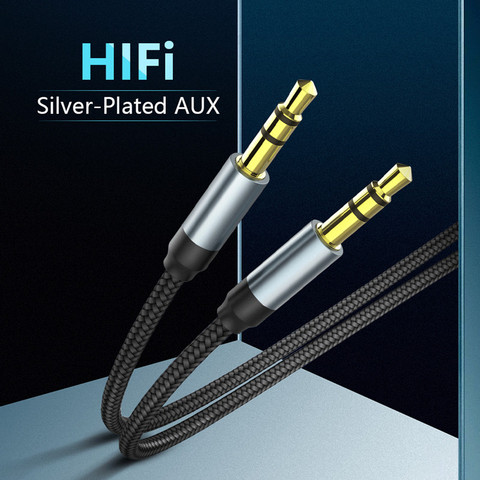 Câble Audio AUX en Nylon 3.5mm, câble Audio mâle à mâle, câble d'extension MP3 Aux tressé pour casque de téléphone de voiture pour haut-parleur de voiture ► Photo 1/6