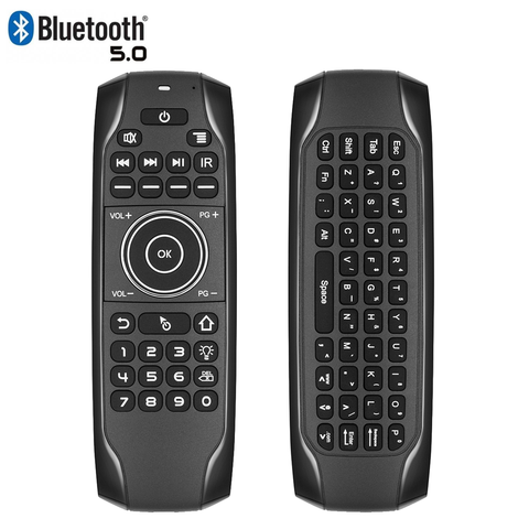 Bluetooth 5.0 Mini clavier G7BTS Gyroscope rétro-éclairé IR apprentissage Air souris sans fil télécommande pour Smart TV Box ordinateur portable tablette ► Photo 1/6