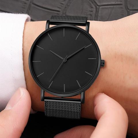 2022 Montre Femme moderne femmes Montre mode noir Quartz Montre-bracelet femmes maille bande Simple montres de luxe dames Reloj Mujer ► Photo 1/6