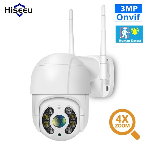 Hiseeu PTZ WIFI IP dôme 3MP caméra 2MP 1080P ONVIF extérieur étanche sécurité vitesse caméra carte SD sans fil caméra IP vue de l'application ► Photo 1/6