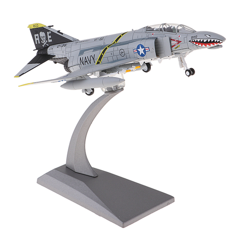 1/100 avion de chasse américain moulé sous pression F-4 jouets avec présentoir en métal ► Photo 1/6