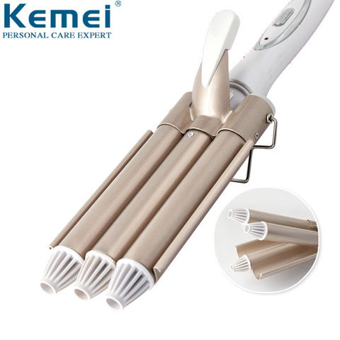 Kemei-fer à friser professionnel en céramique, 110-220V, Triple sortie, outils de coiffure et de coiffure ► Photo 1/6