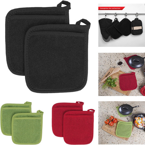 Porte-Pot 3 en 1 en coton à boucles éponge, en tissu, gants de poche, tapis de coussin, outil de cuisine ► Photo 1/6