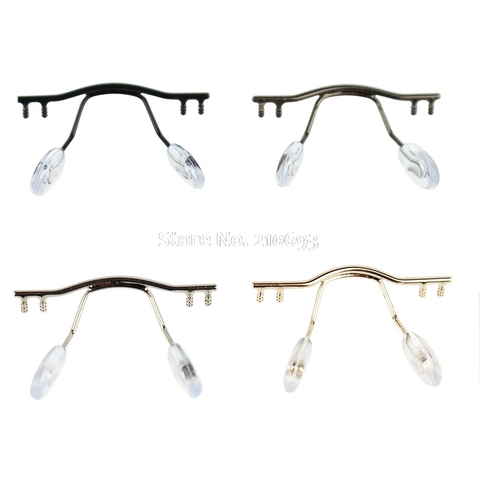 Pont de lunettes, bras de lunettes, coussinet nasal, cadre optique sans bords en métal, support de coussinet nasal, accessoire de lunettes, 10 pièces ► Photo 1/6