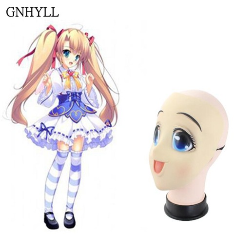 (KL002) demi tête qualité à la main femme/fille Latex japonais Anime personnage de dessin animé Cosplay Silicone Kigurumi masque grands yeux ► Photo 1/6