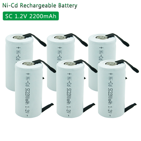 4-20 pièces 1.2V 2.2Ah NICD batterie Rechargeable SC Sub C ni-cd cellule avec onglets de soudage pour perceuse électrique tournevis ► Photo 1/6