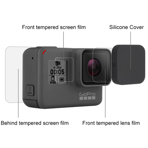 Protection d'écran pour GoPro Hero 7 noir 6 5 2022 accessoires Film de protection verre trempé pour Go Pro Hero 7 6 5 caméra d'action ► Photo 1/6
