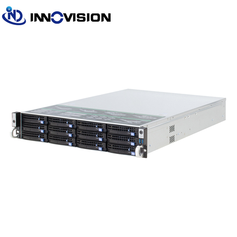 2U 12 baies hotswap rack serveur case L = 560mm NVR NAS serveur châssis, prenant en charge max 12*10.5 carte ► Photo 1/6